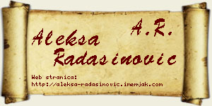 Aleksa Radašinović vizit kartica